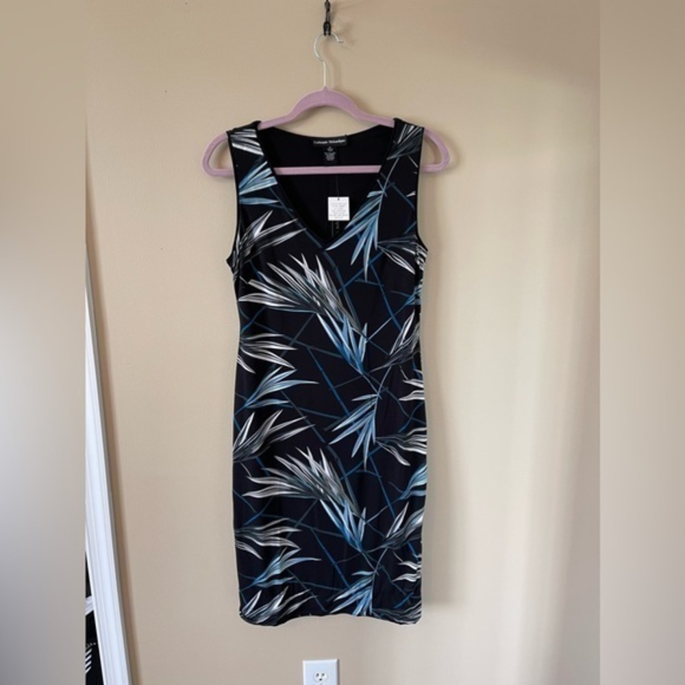 Catherine Maladrino Reversible Dress Black or Print Size Medium